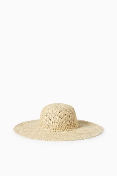 Femmes - Chapeau de paille - beige