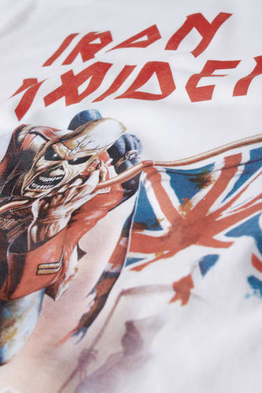Hommes - T-shirt - Iron Maiden - blanc