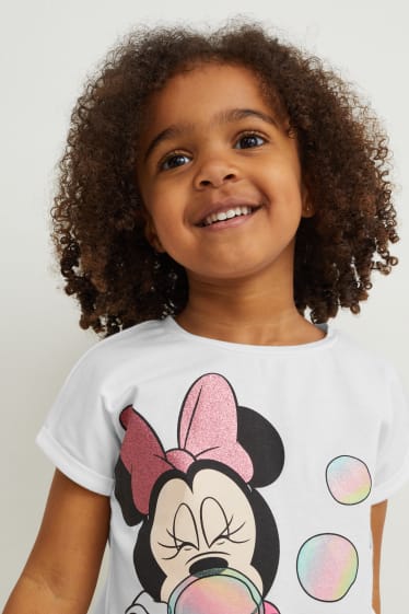 Kinder - Minnie Maus - Kurzarmshirt - cremeweiss