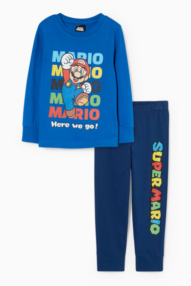 Dzieci - Super Mario - piżama - 2 części - niebieski