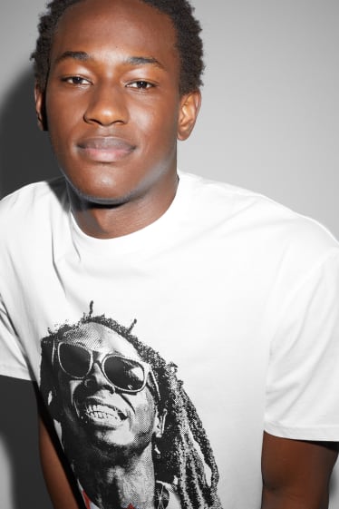 Mężczyźni - T-shirt - Lil Wayne - biały