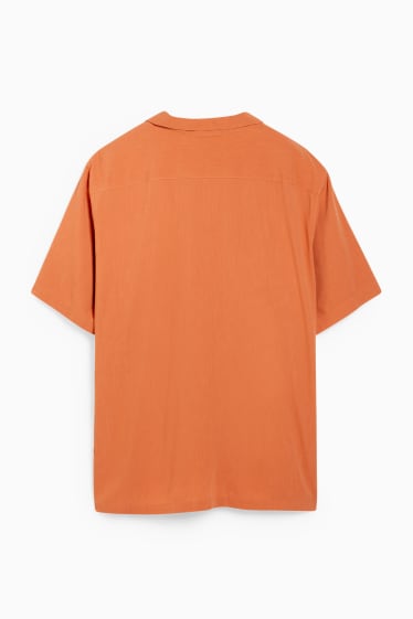 Men - Shirt - regular fit - lapel collar - dark orange