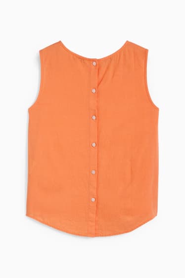 Femmes - Chemisier - lin mélangé - orange