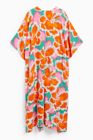 Femmes - Kimono - à fleurs - orange