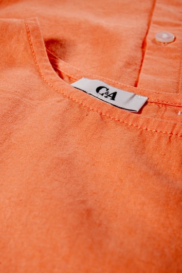 Femmes - Chemisier - lin mélangé - orange