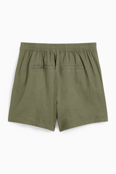 Femmes - Jupe short - lin mélangé - vert