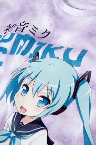 Bambine - Hatsune Miku - maglia a maniche corte - fantasia - viola chiaro