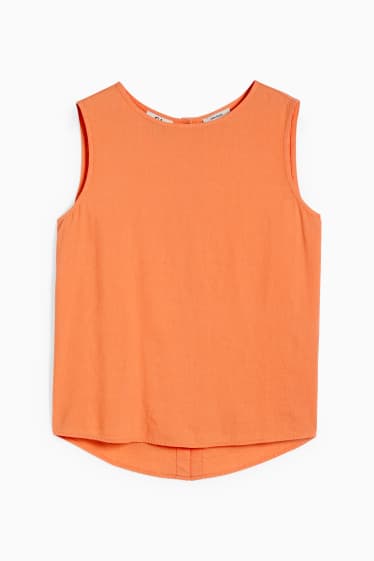 Femmes - Chemisier - lin mélangé - orange