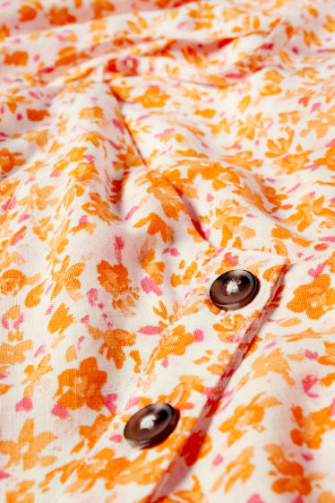 Femmes - Robe fit & flare - à fleurs - orange