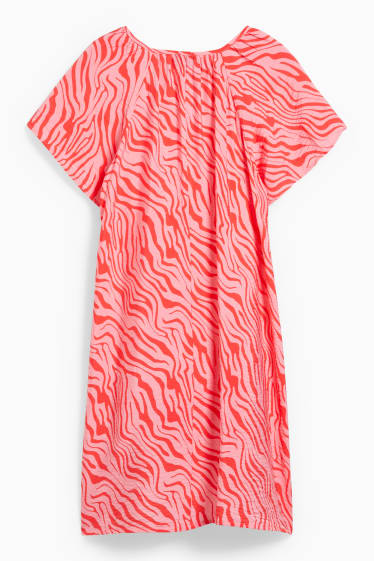 Femmes - Robe évasée - à motif - rose