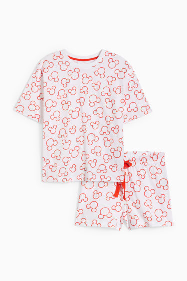 Women - Short pyjamas - Mickey Mouse - white / red