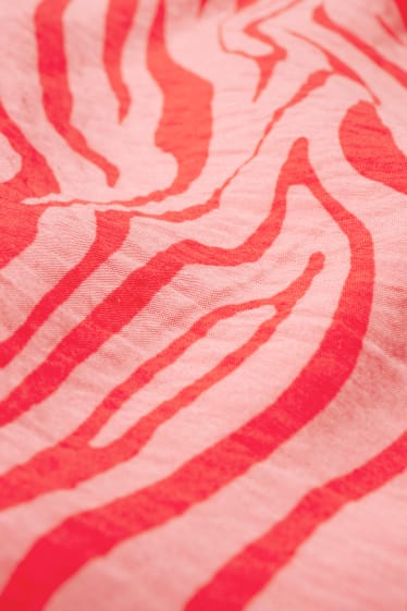 Femmes - Robe évasée - à motif - rose