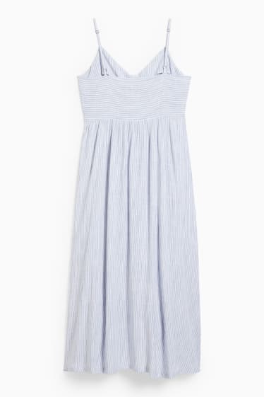 Femmes - Robe fit & flare - à rayures - bleu / blanc