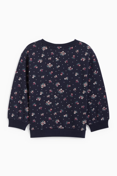 Kinderen - Sweatshirt - gebloemd - donkerblauw