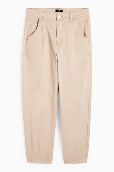Dames - Chino - mid waist - tapered fit - beige