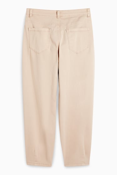 Dames - Chino - mid waist - tapered fit - beige
