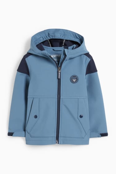 Enfants garçons - Veste softshell à capuche - bleu
