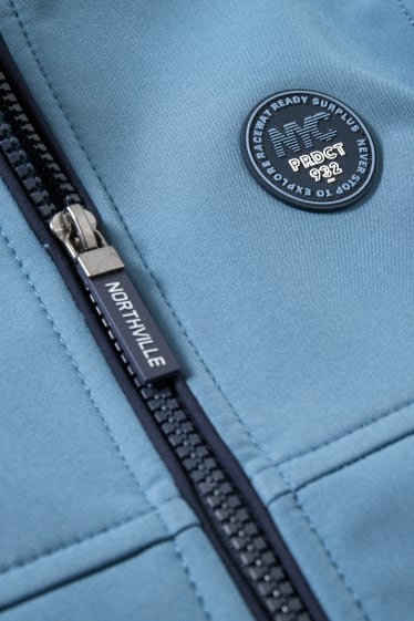 Enfants garçons - Veste softshell à capuche - bleu