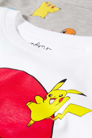 Enfants - Lot de 3 - Pokémon - T-shirts - blanc