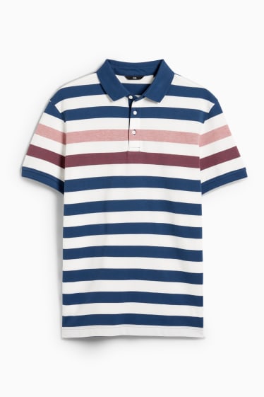 Herren - Poloshirt - gestreift - cremeweiss