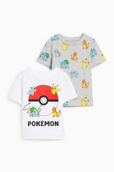 Niños - Pack de 2 - Pokémon - camisetas de manga corta - blanco