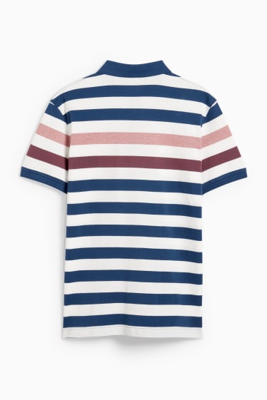 Herren - Poloshirt - gestreift - cremeweiss