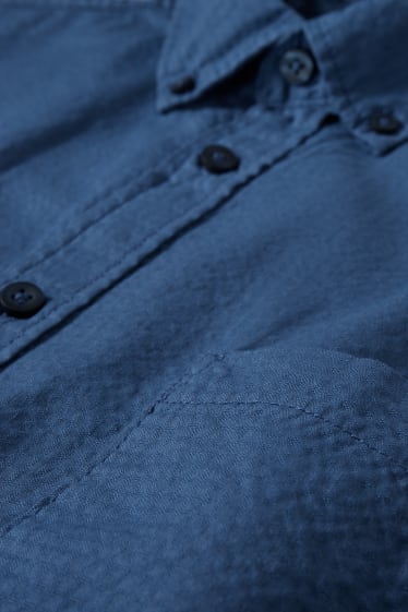 Men - Shirt - regular fit - button-down collar - dark blue