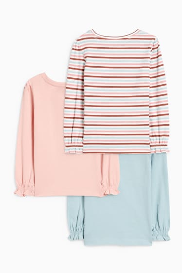 Enfants filles - Lot de 3 - hauts à manches longues - vert menthe