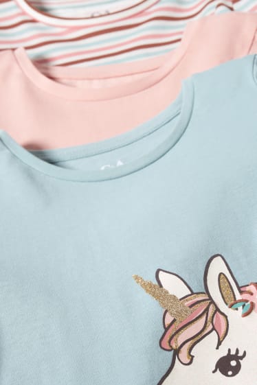 Enfants filles - Lot de 3 - hauts à manches longues - vert menthe