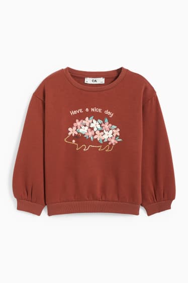 Kinder Mädchen - Sweatshirt - geblümt - braun