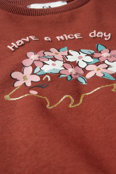 Kinder Mädchen - Sweatshirt - geblümt - braun