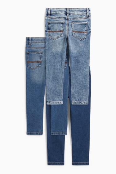 Kinderen: jongens - Set van 3 - skinny jeans - jeansblauw