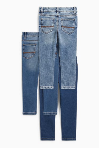 Kinderen - Set van 3 - skinny jeans - jeansblauw