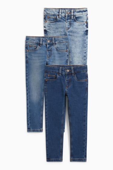 Kinderen - Set van 3 - skinny jeans - jeansblauw