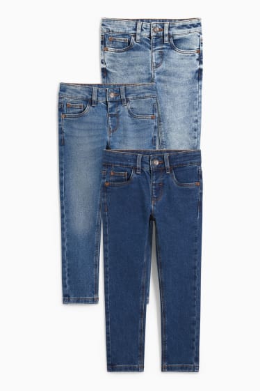 Kinderen: jongens - Set van 3 - skinny jeans - jeansblauw