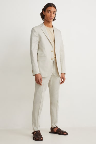 Hommes - Pantalon de costume - slim fit - blanc crème