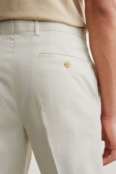 Heren - Broek uit het combi-systeem - slim fit - crème wit