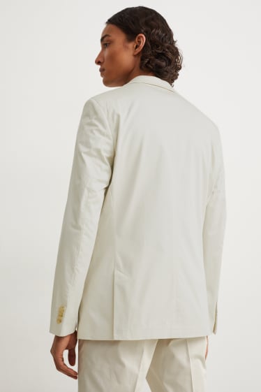 Pánské - Oblekové sako - slim fit - stretch - krémově bílá