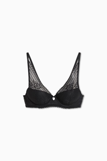 Femmes - Soutien-gorge avec armatures - DEMI - ampliforme - noir