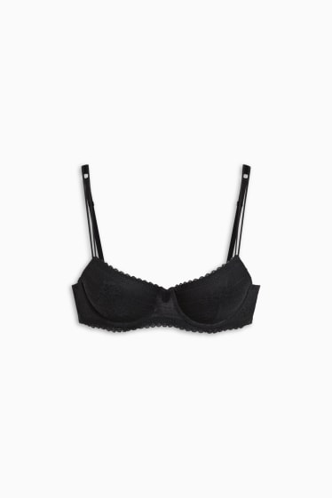 Donna - Reggiseno con ferretti - DEMI - imbottito - nero