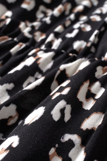 Dona - Vestit encreuat - estampat - negre/blanc