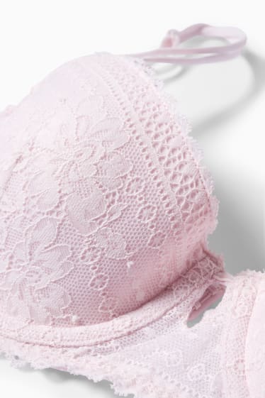 Femmes - Soutien-gorge avec armatures - DEMI - ampliforme - rose