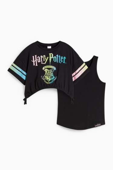 Enfants filles - Harry Potter - ensemble - T-shirt et top - 2 pièces - noir