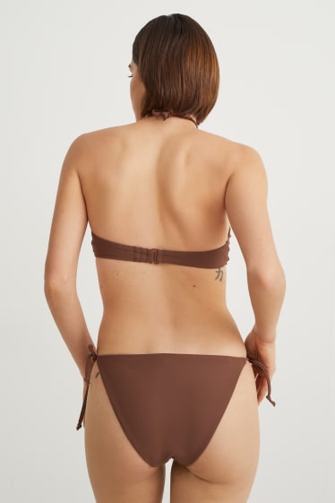 Donna - Slip bikini - vita bassa - LYCRA® XTRA LIFE™ - marrone scuro
