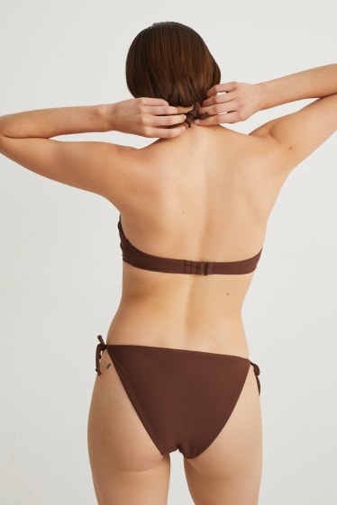 Mujer - Top de bikini - bandeau - con relleno - LYCRA® XTRA LIFE™ - marrón oscuro
