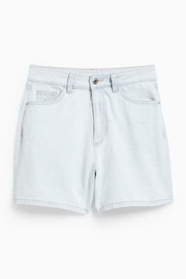 Femmes - Bermuda - high waist - jean bleu clair