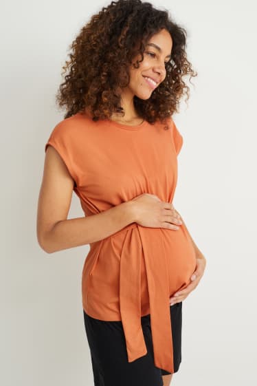 Kobiety - T-shirt ciążowy - pomarańczowy