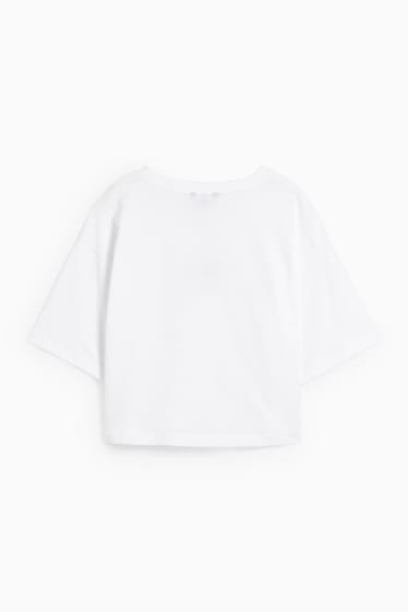CLOCKHOUSE - camiseta crop - unisex - PRIDE - blanco