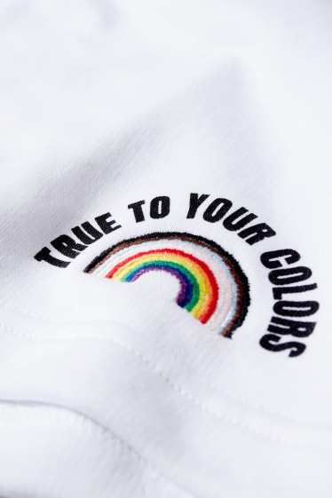 CLOCKHOUSE - shorts deportivos - unisex - PRIDE - blanco