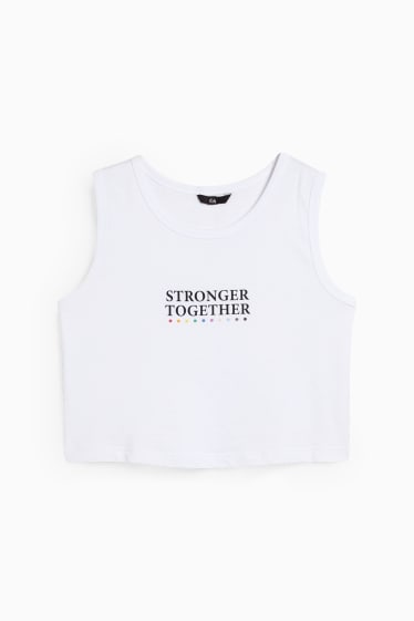 CLOCKHOUSE - Crop Top - Unisex  - PRIDE - weiss